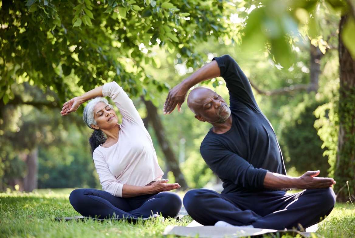 Couple exercising together — aerobic activity is the most evidence-backed for brain health